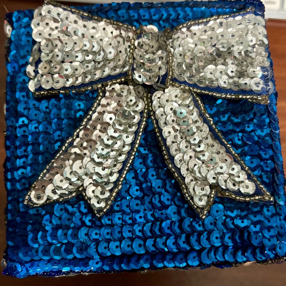 Sequin Sparkly Blue Box